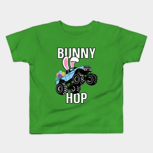 Easter Monster Truck Bunny Hop Boys Girls Easter Egg Kids T-Shirt